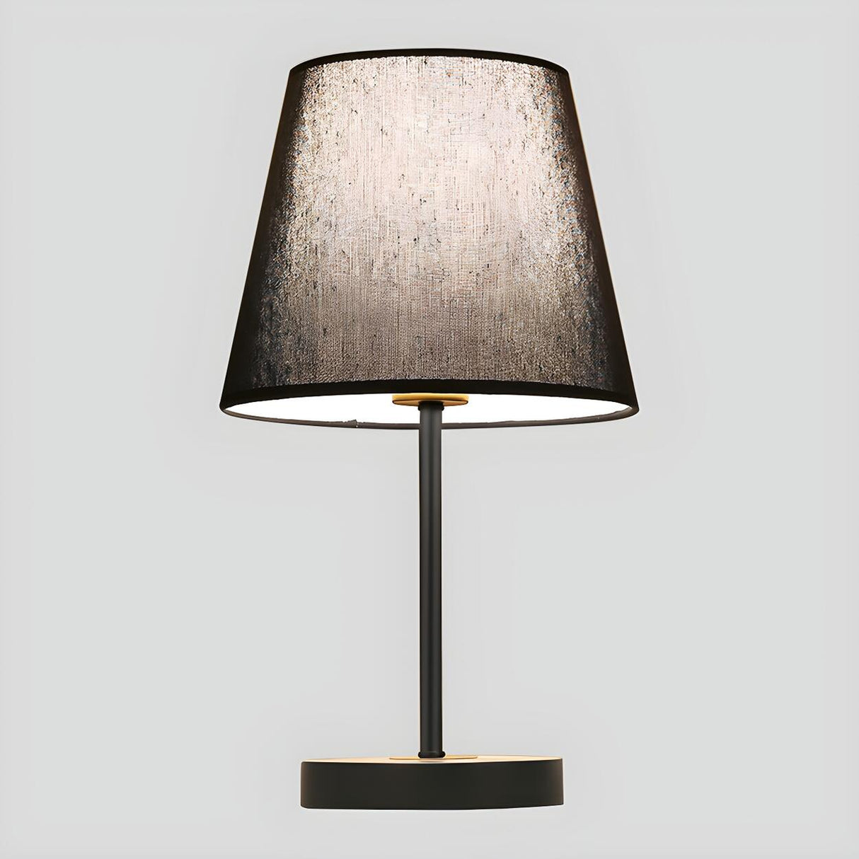 Modern Elegant Double Fabric Shade Iron Table Lamp Image - 6