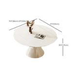 Modern Elegant Expandable Round White Stone Dining Table #size