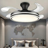 Modern Elegant Finish Round LED Ceiling Fan with Light Image - 3