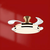 Modern Elegant Finish Round LED Ceiling Fan with Light Image - 4