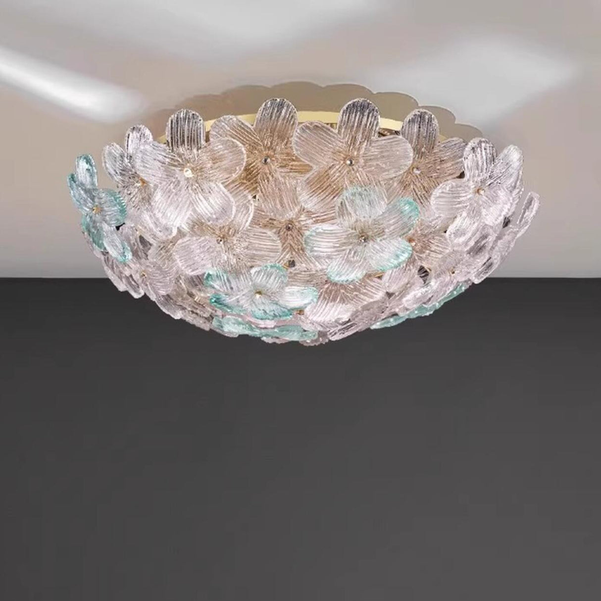 Modern Elegant Flower Petal Vaulted Flush Mount Light Image - 14