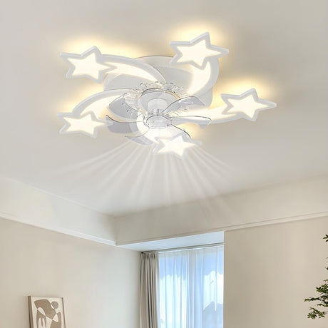 Modern Elegant Flower Remote Ceiling Fan with Light Image - 2