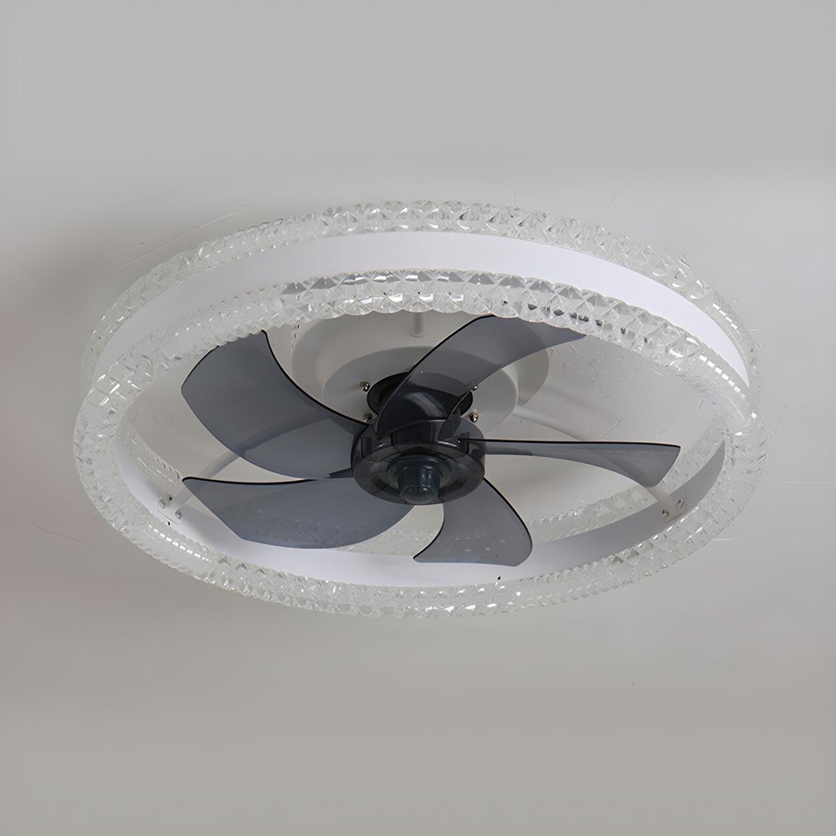 Modern Elegant Flush Ring Ceiling Fan with LED Light Image - 10