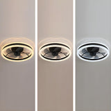 Modern Elegant Flush Ring Ceiling Fan with LED Light Image - 12