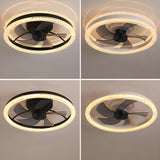 Modern Elegant Flush Ring Ceiling Fan with LED Light Image - 13