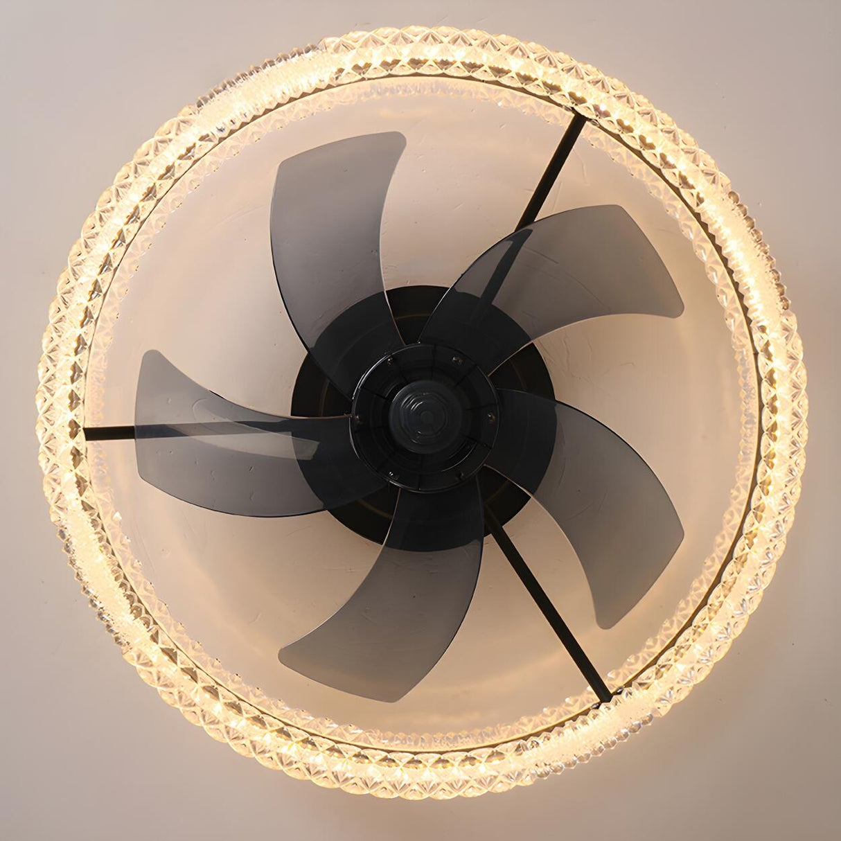 Modern Elegant Flush Ring Ceiling Fan with LED Light Image - 14