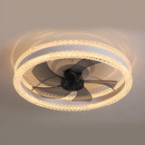 Modern Elegant Flush Ring Ceiling Fan with LED Light Image - 2