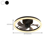 Modern Elegant Flush Ring Ceiling Fan with LED Light #size