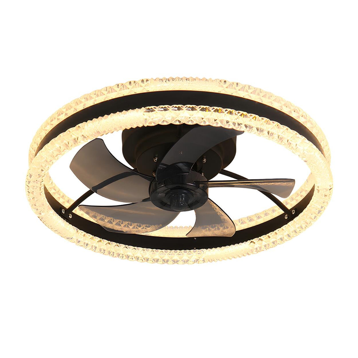 Modern Elegant Flush Ring Ceiling Fan with LED Light Image - 9