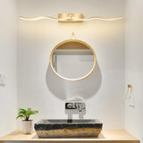 Modern Elegant Gold Wavy LED Vanity Wall Light  Image - 2