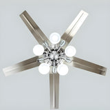 Modern Elegant Metal Flower Chandelier Fan with Light Image - 17