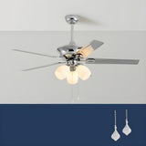 Modern Elegant Metal Flower Chandelier Fan with Light Image - 2