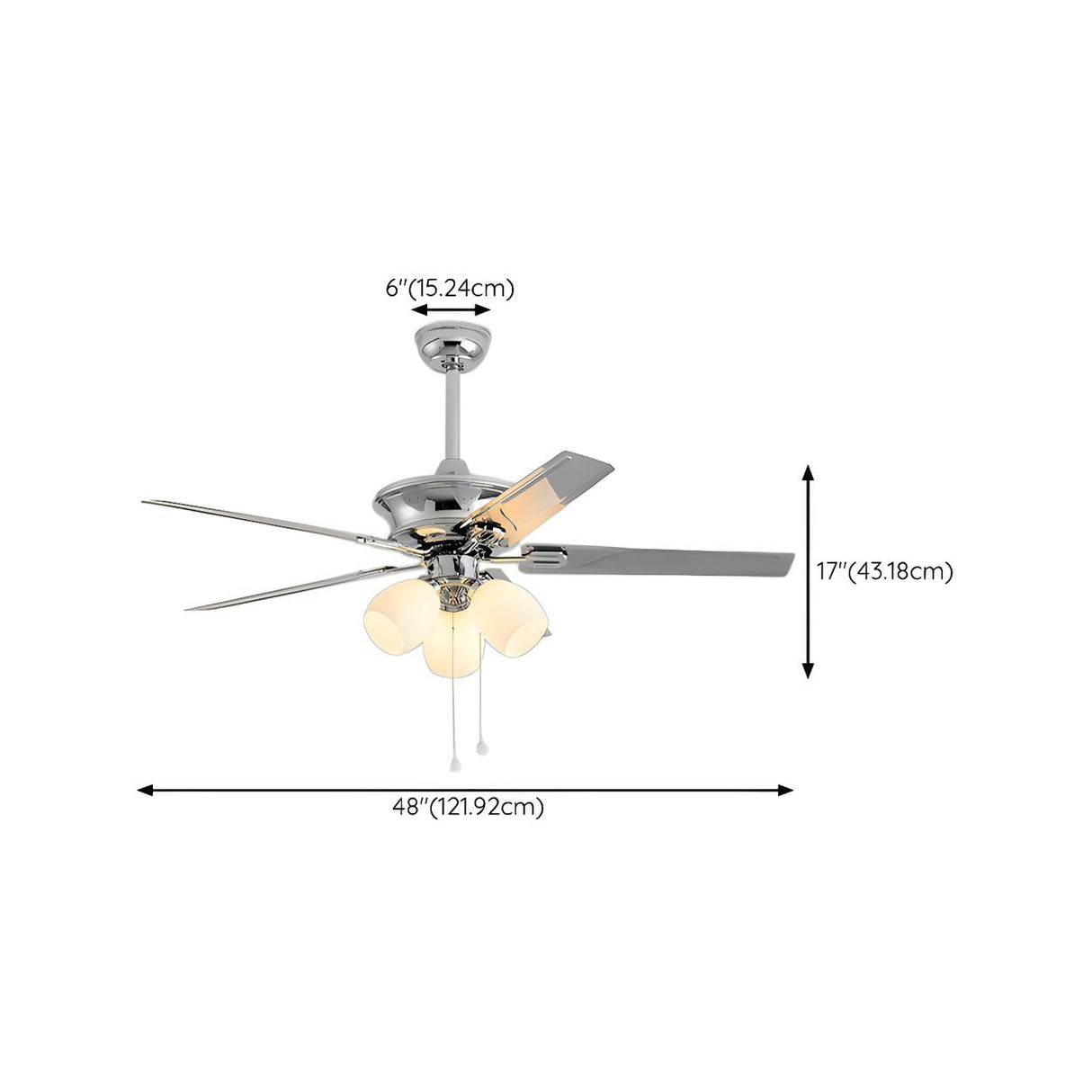 Modern Elegant Metal Flower Chandelier Fan with Light Image - 20