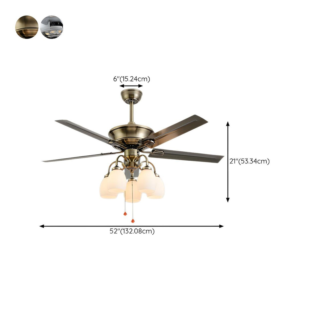 Modern Elegant Metal Flower Chandelier Fan with Light Image - 21