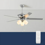 Modern Elegant Metal Flower Chandelier Fan with Light Image - 3