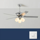 Modern Elegant Metal Flower Chandelier Fan with Light Image - 5