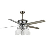 Modern Elegant Metal Flower Chandelier Fan with Light Image - 8