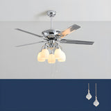 Modern Elegant Metal Flower Chandelier Fan with Light Image - 9