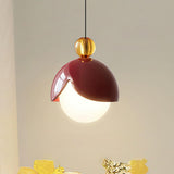 Modern Elegant Multicolor Globe White Glass Pendant Light Image - 13