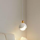 Modern Elegant Multicolor Globe White Glass Pendant Light Image - 2