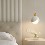 Modern Elegant Multicolor Globe White Glass Pendant Light Image - 3