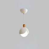 Modern Elegant Multicolor Globe White Glass Pendant Light Image - 5