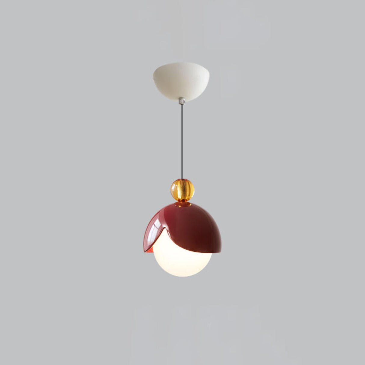 Modern Elegant Multicolor Globe White Glass Pendant Light Image - 6