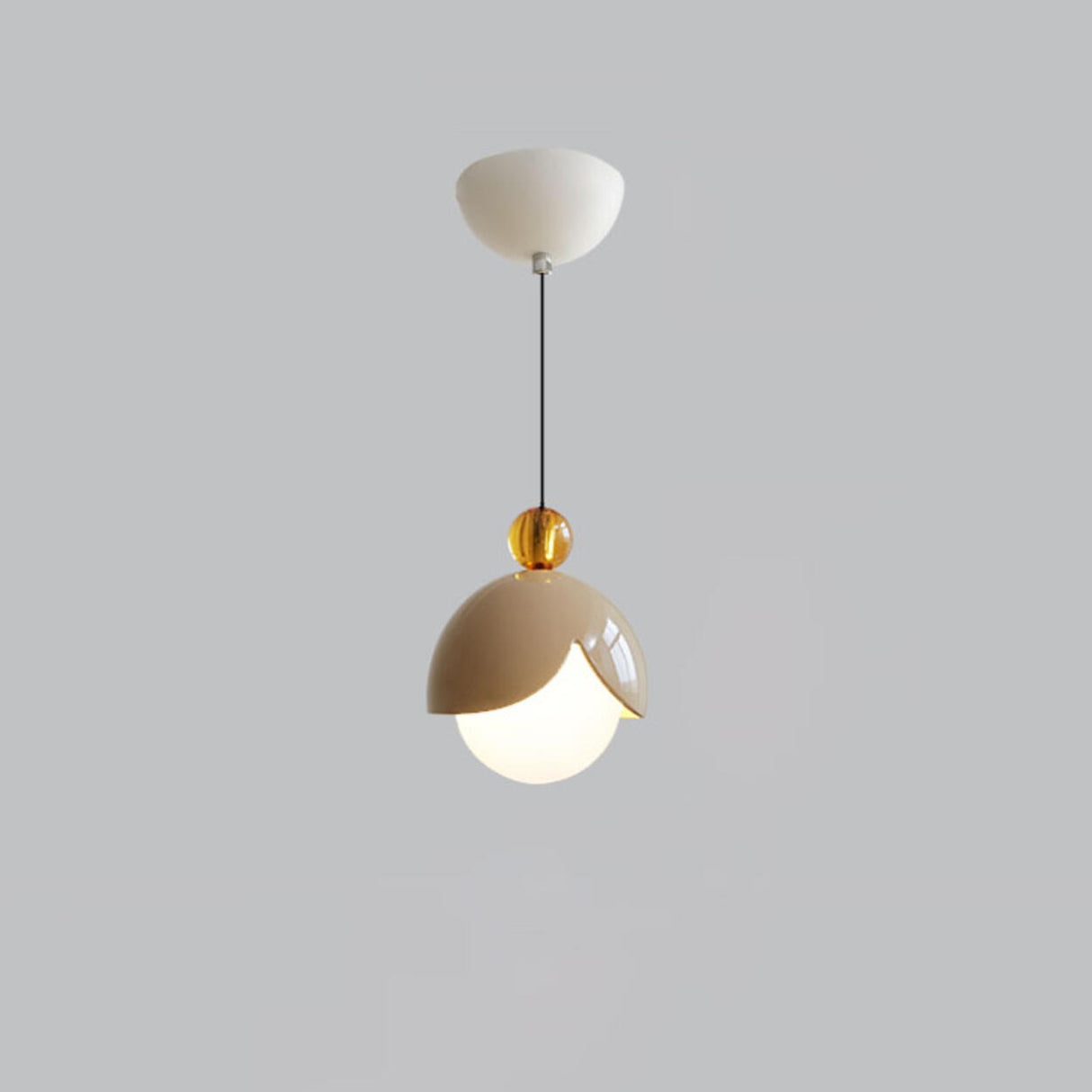 Modern Elegant Multicolor Globe White Glass Pendant Light Image - 8