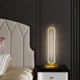 Modern Elegant Oval Geometric Metal LED Table Lamp Image - 11