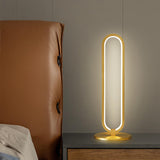 Modern Elegant Oval Geometric Metal LED Table Lamp Image - 5