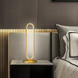 Modern Elegant Oval Geometric Metal LED Table Lamp Image - 6