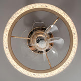 Modern Elegant Ring Crystal Ceiling Fan with LED Light Image - 4