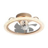 Modern Elegant Ring Crystal Ceiling Fan with LED Light Image - 5