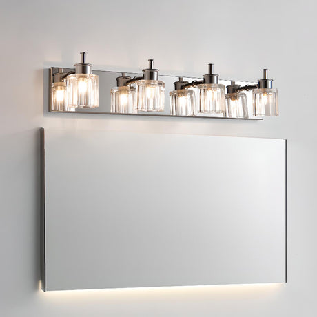 Modern Elegant Sliver 4-Light Vanity Fixture Light Image - 1