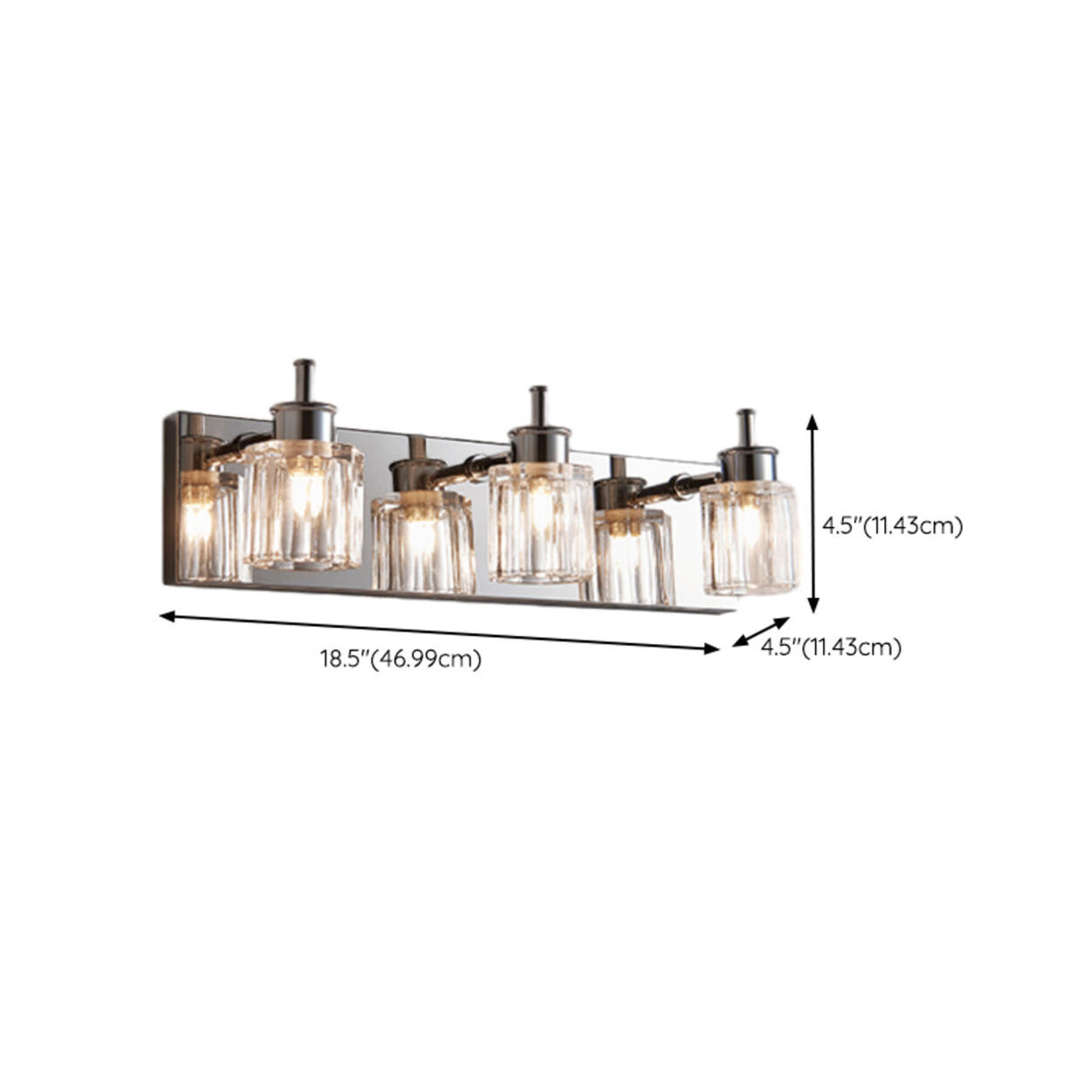 Modern Elegant Sliver 4-Light Vanity Fixture Light 