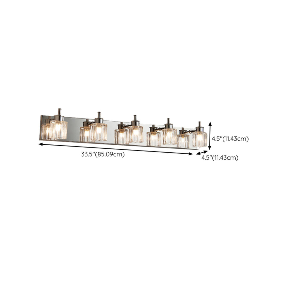 Modern Elegant Sliver 4-Light Vanity Fixture Light Image - 13