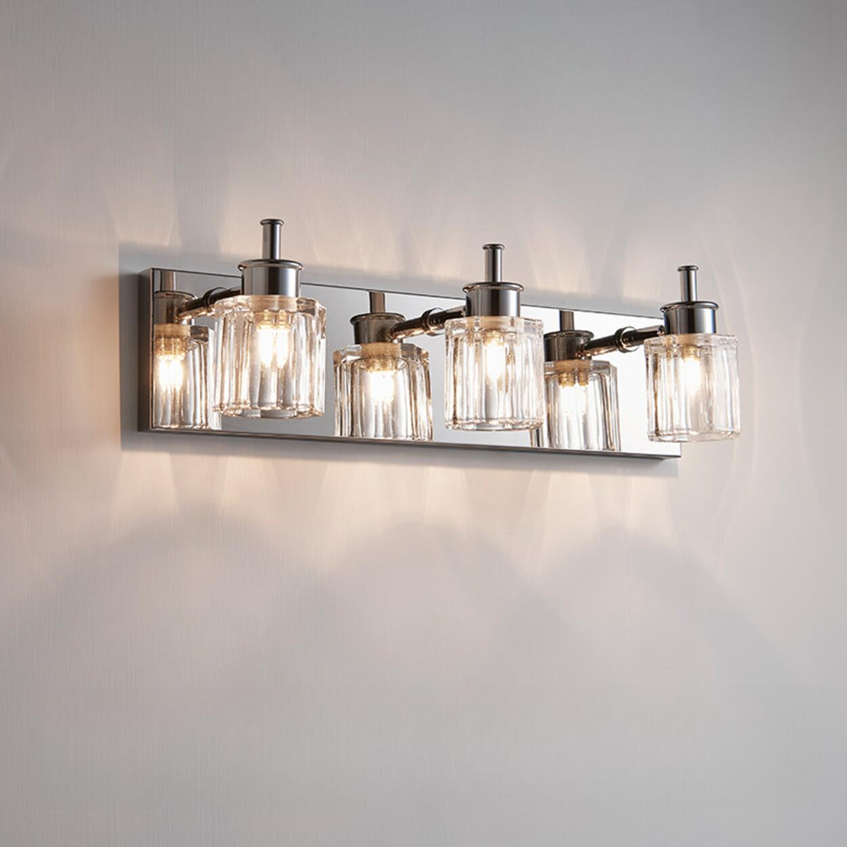 Modern Elegant Sliver 4-Light Vanity Fixture Light Image - 2