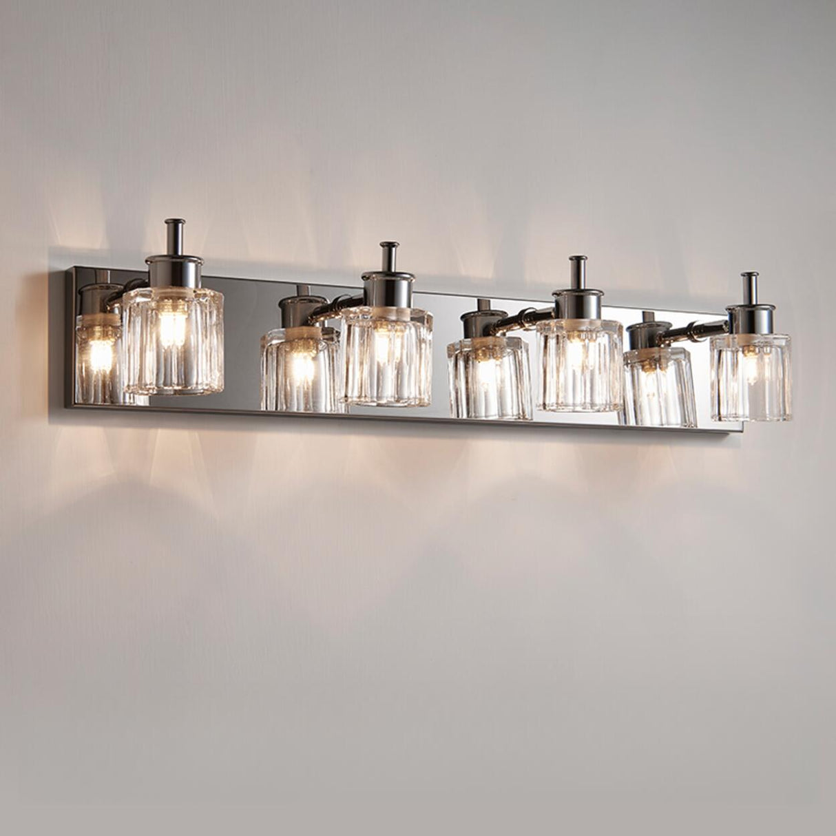 Modern Elegant Sliver 4-Light Vanity Fixture Light Image - 3