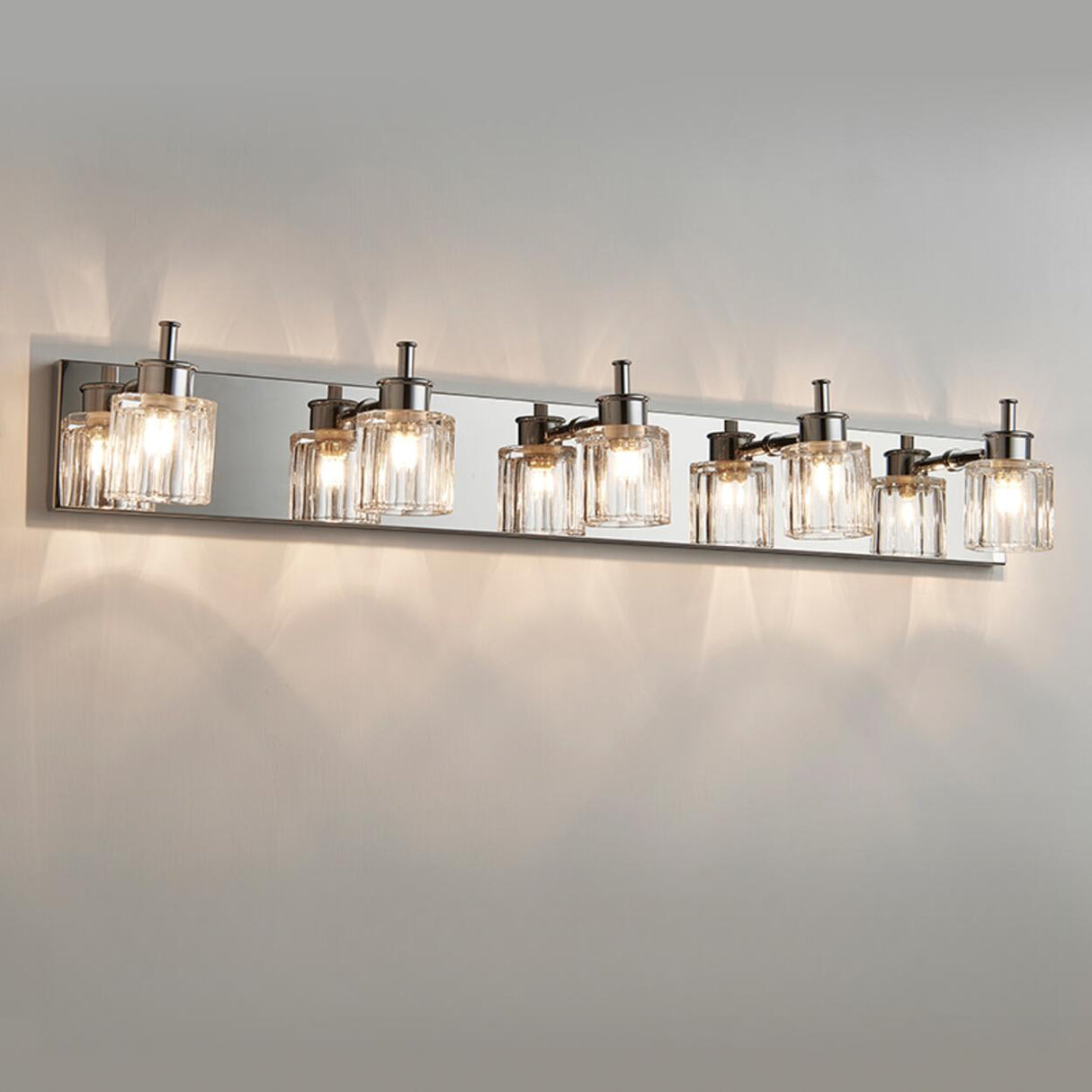 Modern Elegant Sliver 4-Light Vanity Fixture Light Image - 5