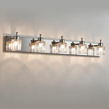 Modern Elegant Sliver 4-Light Vanity Fixture Light Image - 5