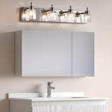 Modern Elegant Sliver 4-Light Vanity Fixture Light Image - 7