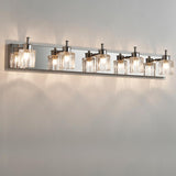 Modern Elegant Sliver 4-Light Vanity Fixture Light Image - 8