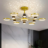 Modern Elegant Starburst Chandelier Fan with Lights Image - 4