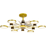 Modern Elegant Starburst Chandelier Fan with Lights Image - 5