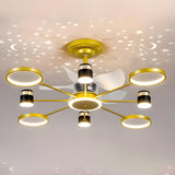 Modern Elegant Starburst Chandelier Fan with Lights Image - 9