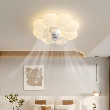 Modern Elegant White Cloud Shape Ceiling Fan with Light Image - 1