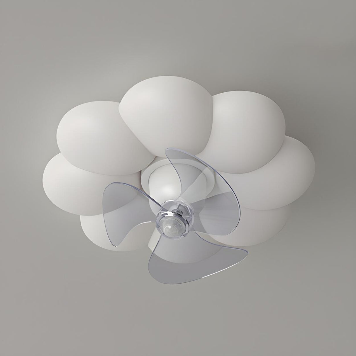 Modern Elegant White Cloud Shape Ceiling Fan with Light Image - 10