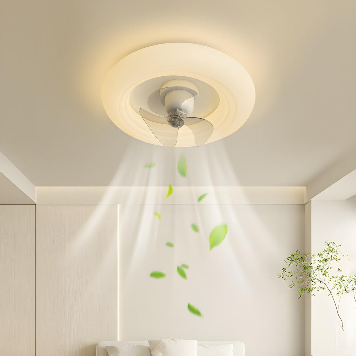 Modern Elegant White Cloud Shape Ceiling Fan with Light Image - 7