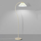 Modern Elegant White Flower Metal Arc Floor Lamp Image - 11