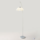 Modern Elegant White Flower Metal Arc Floor Lamp Image - 12